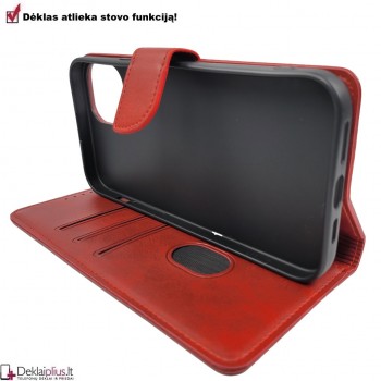 Dirbtinos odos dėklas su 4 skyreliais - raudonas Apple Iphone 15 Plus Dirbtinos odos dėklas su 4 skyreliais - raudonas Apple Iphone 15 Plus